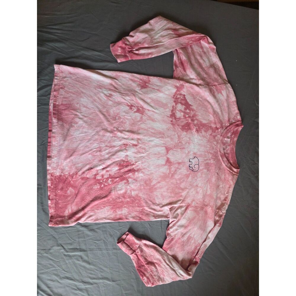Ivory Ella Pink Tie Dye Long Sleeve Graphic Tee Shirt - Women's Size Large (L)